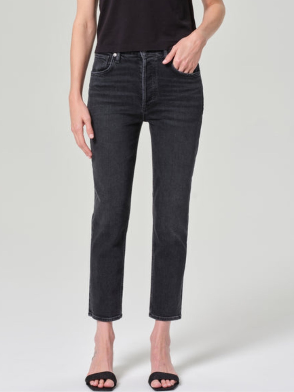 AGOLDE Riley Crop High Rise Straight Leg Jeans in Panoramic Size 27 New